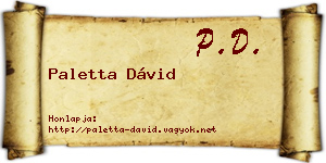 Paletta Dávid névjegykártya